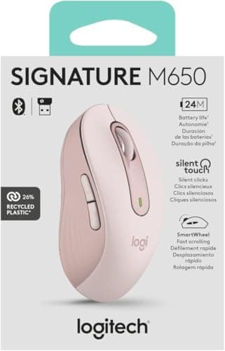 Logitech Signature M650 Bluetooth/Wireless/Wired Optical Pink Mouse image