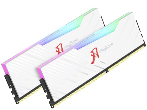 KingBank RGB Computer Desktop Memory Ram DDR5 32GB(2x16GB) 6000MT/s CL36 WHITE image