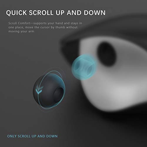 Ergonomic Wireless Mouse, Jelly Comb MV021 2.4Ghz Precision Cordless Mouse with Thumb-Operated Scrollball, Less Noise, Optical Mice for Laptop PC Windows Computer (Black and Silver) image