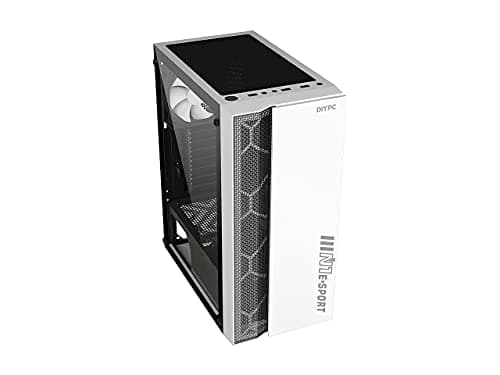 DIYPC DIY-S08 ATX Mid Tower Green / Black Tempered Glass Side Panel, USB 3.2 Gen 1 Type-A and USB 2.0 Type-A Front Panel image
