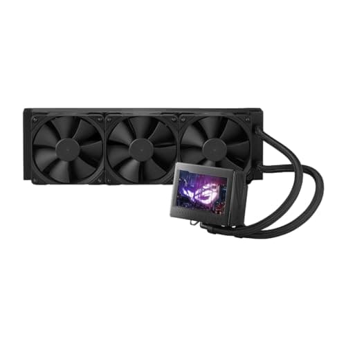 ASUS ROG Ryujin III 360 All-in-one Liquid CPU Cooler with 360mm Radiator. Asetek 8th gen Pump, 3X Noctua industrial PPC 120mm Fans, 3.5” Color LCD image