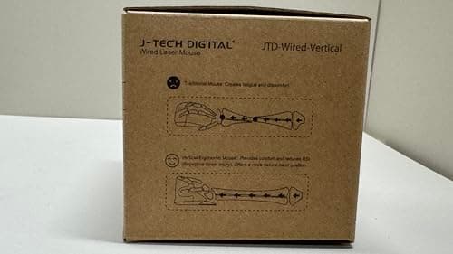 J-Tech Digital Scroll Endurance Wired Mouse Ergonomic Vertical USB Mouse with Adjustable Sensitivity (600/1000/1600 DPI), Removable Palm Rest & Thumb Buttons - Reduces Hand/Wrist Pain (Wired) image