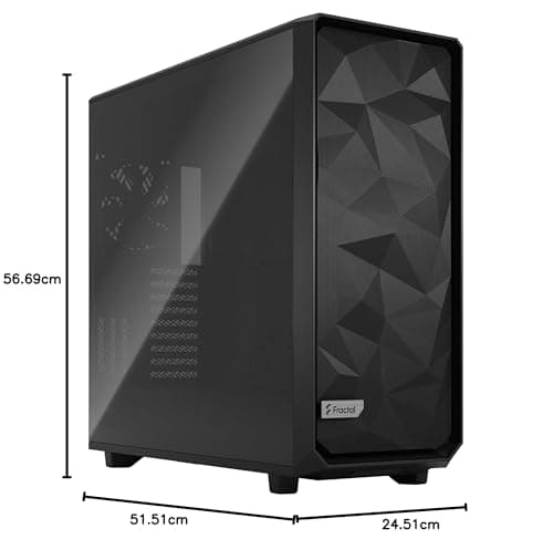 Fractal Design Meshify 3 XL ATX Full Tower Black with Tinted Tempered Glass Side Panel and USB 3.2 Gen 2x2 Type-C / USB 3.2 Gen 1 Type-A image