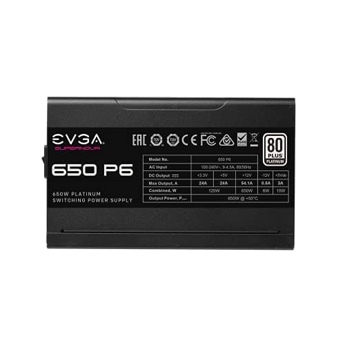 EVGA SuperNOVA 650 P6 650 W 80+ Platinum Certified Fully Modular ATX Power Supply image