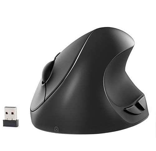 Rechargeable Ergonomic Mouse, LEKVEY Vertical Wireless Mouse 2.4G High Precision Ergonomic Optical Mice for Carpel Tunnel Wrist Pain【 Suitable for Medium/Small Hands 】 (Black) image