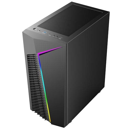 CiT Alpha Micro ATX Mid Tower Black with Tempered Glass Side Panel and USB 3.2 Gen 1 Type-A USB 2.0 Type-A image