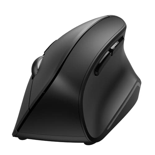 Nulaxy 2.4G Wireless Vertical Ergonomic Mouse, 800 / 1200 /1600 DPI, 6 Buttons for Computer, Laptop, PC, Desktop, Macbook - Black image