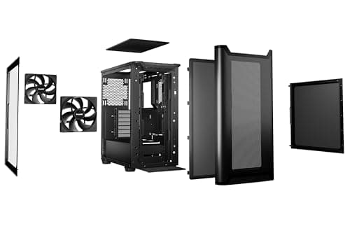 be quiet! Pure Base 501 Airflow ATX Mid Tower Black Tempered Glass Side Panel, USB 3.2 Gen 2 Type-C, USB 3.2 Gen 1 Type-A image