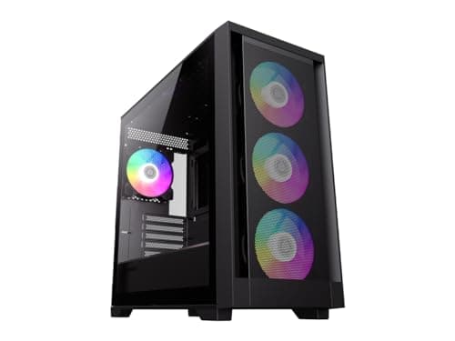 GameMax Defender MB Micro ATX Mini Tower Black Tempered Glass Side Panel with USB 3.2 Gen 1 Type-A and USB 2.0 Type-A image