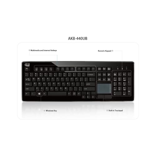 Adesso AKB-440UB Wired Slim Keyboard With Touchpad image