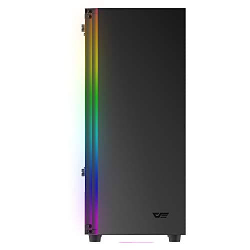 darkFlash J11 Black ATX Mid-Tower Desktop Computer Gaming Case USB 3.0 Ports Tempered Glass Windows with 1pcs 120mm LED MR12 RGB Fan Pre-Installed image