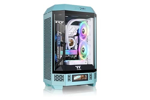 Thermaltake The Tower 300 MicroATX Mini Tower Tempered Glass Side Panel - Turquoise image
