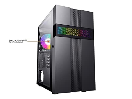 DIYPC ARGB-Q8-BK Micro ATX Mid Tower Black Tempered Glass Side Panel image