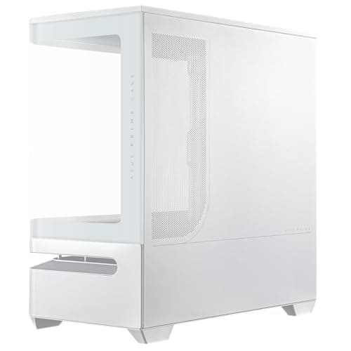 Asus Prime AP202 Micro ATX Mid Tower White with Tempered Glass Side Panel and USB 3.2 Gen 2x2 Type-C / USB 3.2 Gen 1 Type-A image