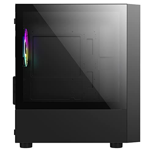 CiT Slammer Micro ATX Mid Tower Black with Tempered Glass Side Panel and USB 3.2 Gen 1 Type-A, USB 2.0 Type-A image