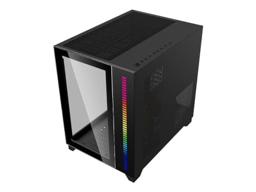 DIYPC ARGB Q10 ATX Mid Tower Black with Tempered Glass Side Panel and USB 3.2 Gen 1 Type-C / USB 2.0 Type-A image