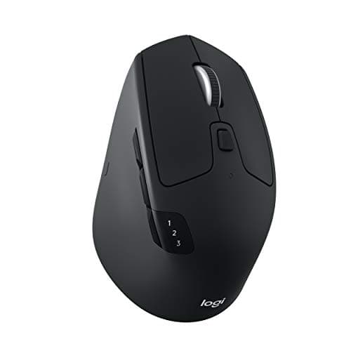 Logitech M720 Triathalon Multi-Device Wireless Mouse - Easily Move Text, Images and Files Between 3 Windows and Apple Mac Computers Paired with Bluetooth or USB, Hyper-Fast Scrolling, Black image