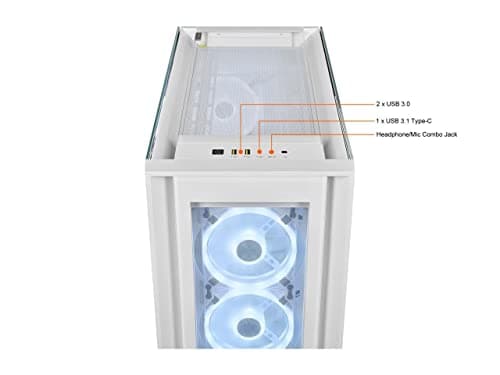 Corsair iCUE 5000X RGB QL Edition ATX Mid Tower White Tempered Glass image