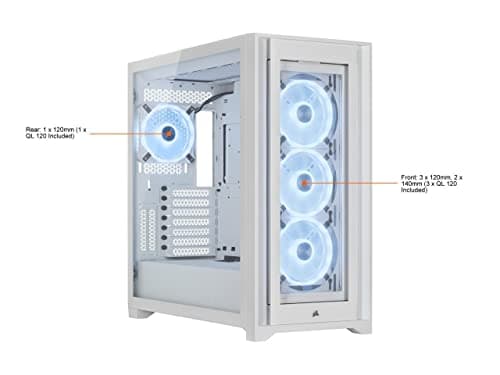 Corsair iCUE 5000X RGB QL Edition ATX Mid Tower White Tempered Glass image