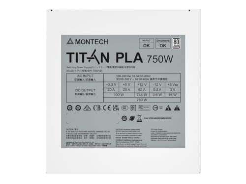 Montech TITAN White 850W Fully Modular 80+ Platinum Certified image