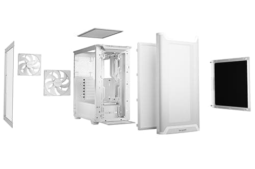 be quiet! Pure Base 501 Airflow ATX Mid Tower White Tempered Glass image
