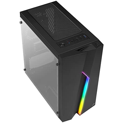 Aerocool Bolt Micro ATX Mini Tower Black with Tempered Glass Side Panel and USB 3.2 Gen 1 Type-A, USB 2.0 Type-A image