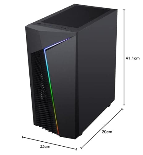 CiT Alpha Micro ATX Mid Tower Black with Tempered Glass Side Panel and USB 3.2 Gen 1 Type-A USB 2.0 Type-A image