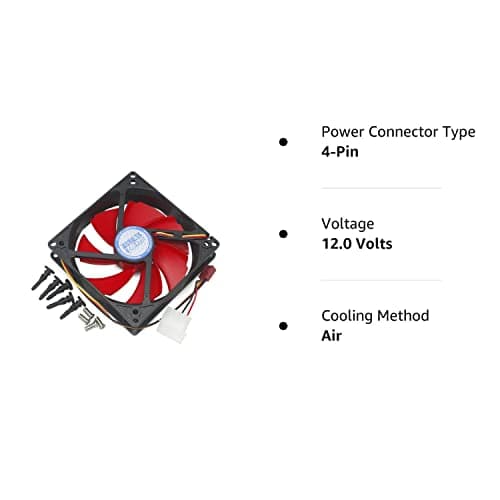 Efferey 100mm CPU Heatsink Cooler Black/Red image