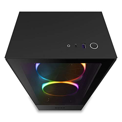 NZXT H510 Elite - CA-H510E-B1 - Premium Mid-Tower ATX Case PC Gaming Case - Dual-Tempered Glass Panel - Front I/O USB Type-C Port - Vertical GPU Mount - Integrated RGB Lighting - Black image