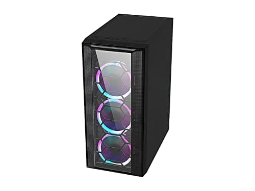 DIYPC Rainbow-Flash-F4 ATX Mid Tower Black Tempered Glass Side Panel image