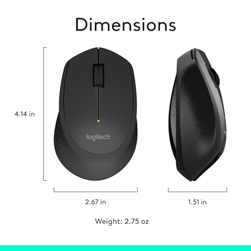 Logitech MK345 Wireless Combo - Full-sized Keyboard with Palm Rest and Comfortable Right-Handed Mouse image