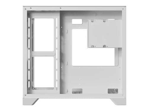 DIYPC DIY-CUBE01 Micro ATX Mini Tower White with Tempered Glass Side Panel and USB 3.2 Gen 1 Type-A, USB 2.0 Type-A image