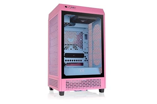 Thermaltake The Tower 200 Mini-ITX Tower Pink Tempered Glass Side Panel image