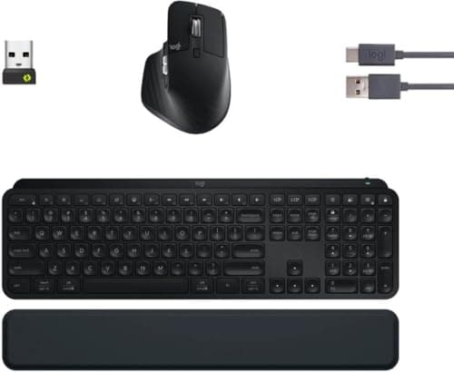 Logitech MX Keys S Bluetooth Wireless Wired Slim Keyboard with Laser Mouse image