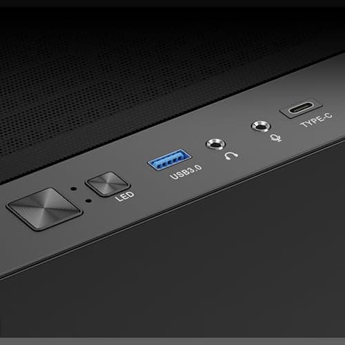 GAMDIAS Talos M3 Mesh ATX Mid Tower Black Tempered Glass Side Panel USB 3.2 Gen 2 Type-C USB 3.2 Gen 1 Type-A image