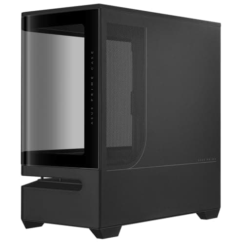 Asus Prime AP202 Micro ATX Mid Tower Black with Tempered Glass Side Panel and USB 3.2 Gen 2x2 Type-C, USB 3.2 Gen 1 Type-A image
