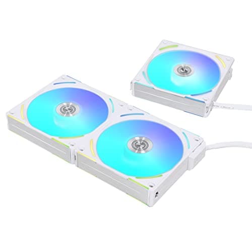 Lian Li UNI FAN AL120 V2 120mm White Addressable RGB PWM 77.3 CFM 3-Pack image