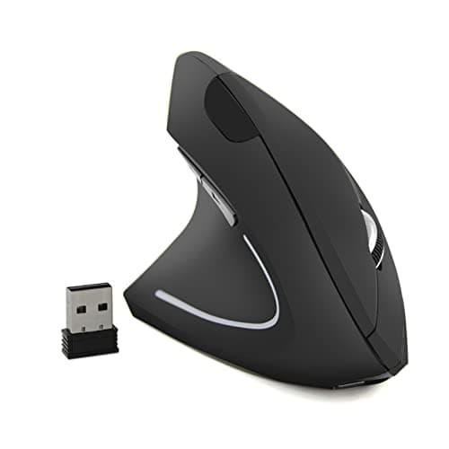Left-Handed Mouse, Rechargeable 2.4G Wireless Ergonomic Vertical Mice with USB Receiver, 6 Buttons and 3 Adjustable DPI 800/1200/1600 for Laptop Computer PC Desktop (Left Hand) image