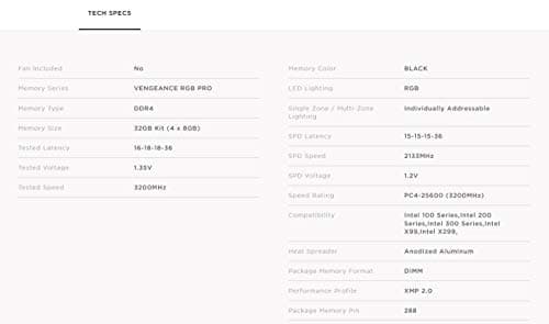 Corsair Vengeance RGB Pro Black DDR4-3200 CL16 32GB (4x8GB) image