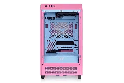 Thermaltake The Tower 200 Mini-ITX Tower Pink Tempered Glass Side Panel image