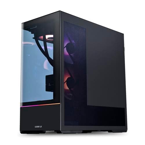 Lian Li LL01 ATX Mid Tower Black with Tempered Glass Side Panel and USB 3.2 Gen 2 Type-C, USB 3.2 Gen 1 Type-A image