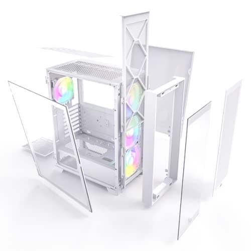 Montech AIR 1000 PREMIUM ATX Mid Tower White with Tempered Glass Side Panel, USB 3.2 Gen 1 Type-A, USB 2.0 Type-A image