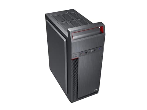 SAMA Sama-S88-BK ATX Mid Tower Black / Red with Tempered Glass Side Panel and USB 3.2 Gen 1 Type-A, USB 2.0 Type-A image