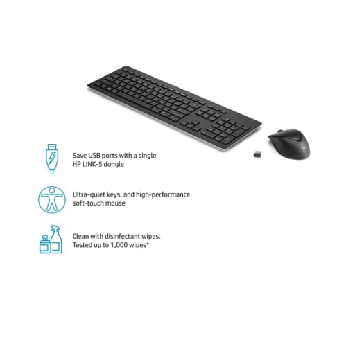 HP 950MK Wireless/Wired Standard Keyboard With Optical Mouse image
