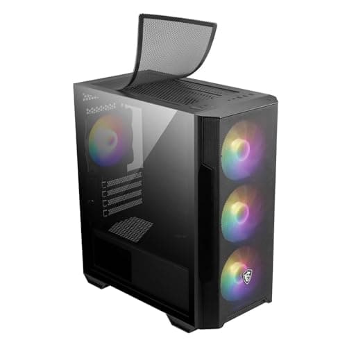 MSI MAG FORGE M100R MicroATX Mini Tower Black Tempered Glass Side Panel image