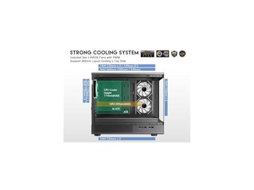 DIYPC ARGB-M1-BK Black Case mATX image