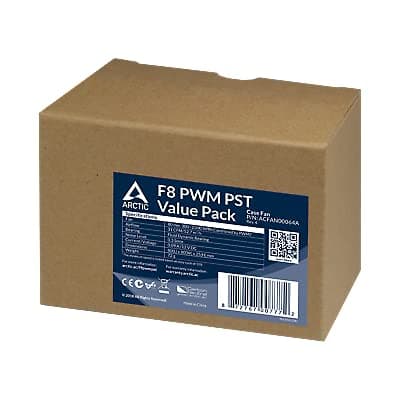 ARCTIC F8 80mm Black / White PWM PST 31 CFM 5-Pack image
