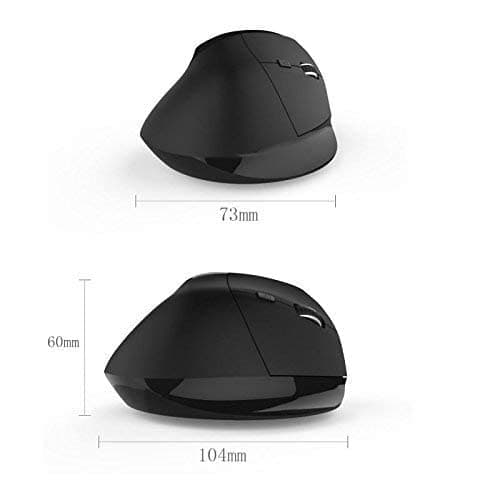 More&Better Wireless Vertical Mouse 2.4G USB Rechargeable Ergonomic Optical Computer Mouse, Black image