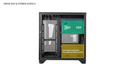 BGears b-Pellucid Micro ATX Mini Tower Black Tinted Tempered Glass Side Panel image