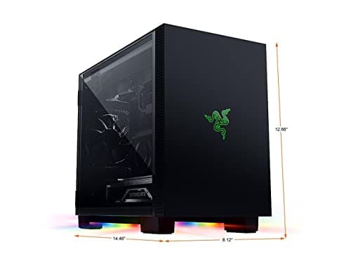 Razer Tomahawk Mini-ITX Tower Black / Green with Tinted Tempered Glass Side Panel and USB 3.2 Gen 2 Type-C, USB 3.2 Gen 1 Type-A image